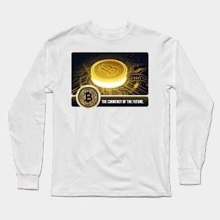 Golden bitcoin blockchain technology Long Sleeve T-Shirt